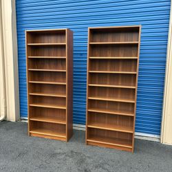 Mid Century Modern Danish Teak Tall Bookshelves