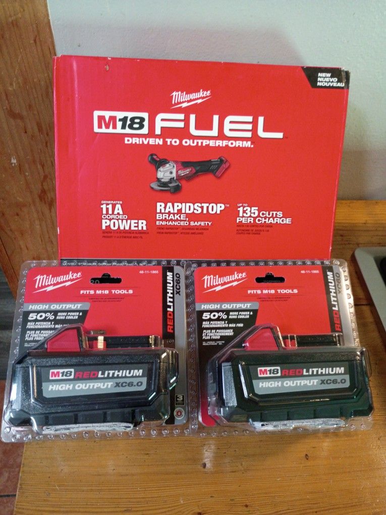 Milwaukee grinder & battery 