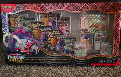 Pokemon Paldean Fates Great Tusk & Iron Treads ex Collection Box