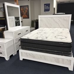White Queen 4pc Bedroom Set 
