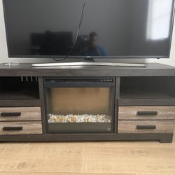 Entertainment Stand W/Fireplace