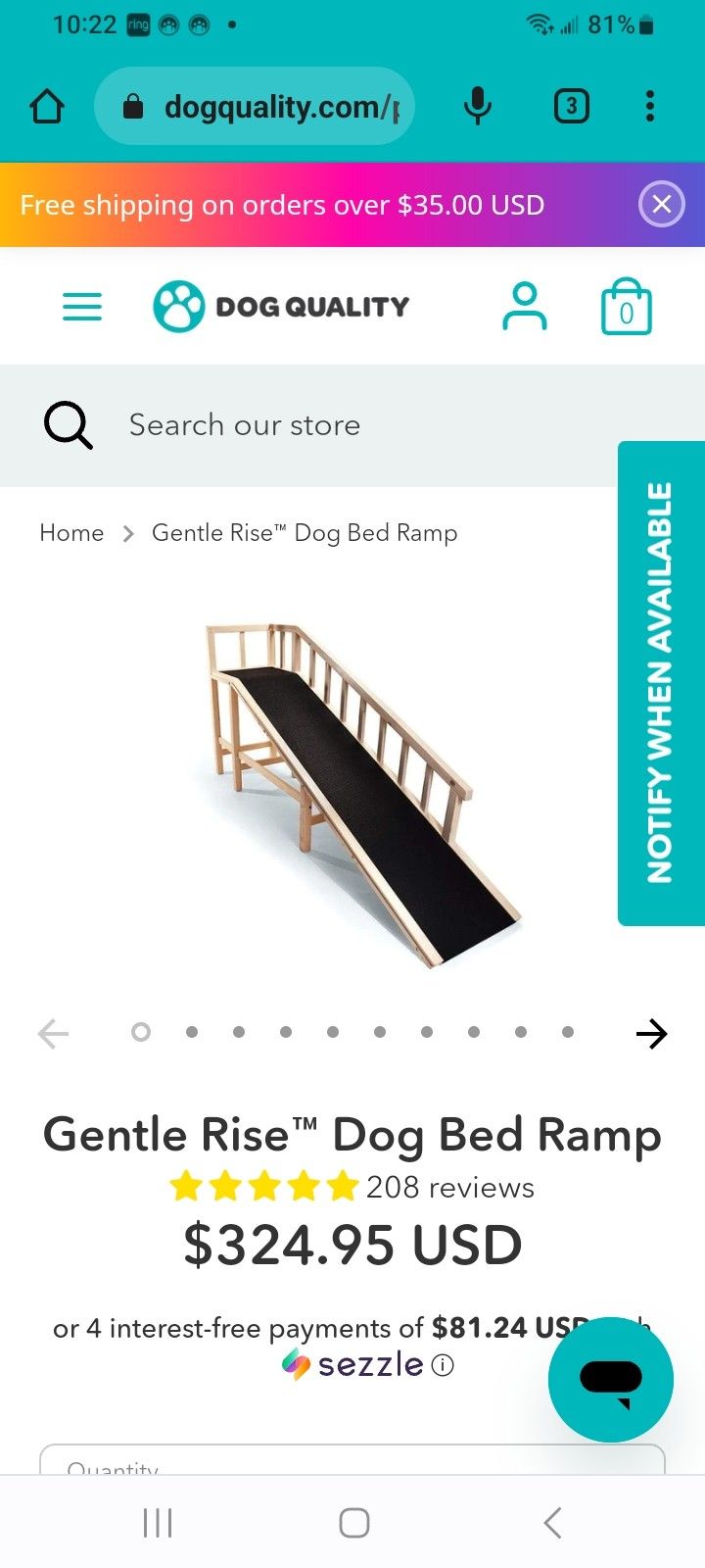 Gentle Rise Dog Bed Ramp