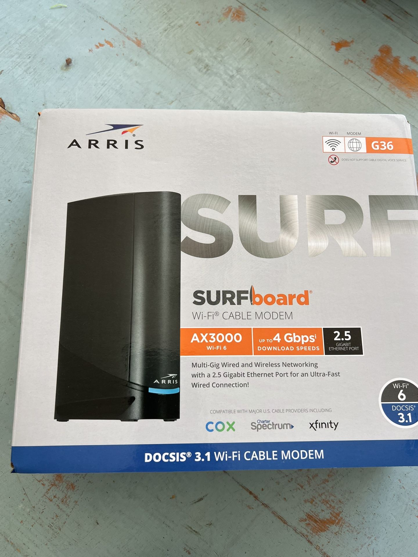 ARRIS Surfboard G36 3.1 Wi-Fi 6 Cable Modem SBG00DAE36