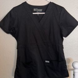 black scrub top
