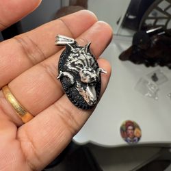 925 Sterling Silver Gothic Ram Head Pendant – 11.7g