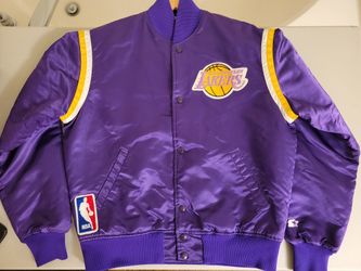 Vintage Starter L.A. Lakers Satin Bomber Jacket 80's Purple  ✅️ Size Medium (Men's) 🔹️Preowned, Like New, Clean, 100% Authentic Guaranteed 🔥🔥