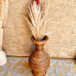 Vintage Rattan Vase