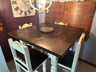 Rustic Dining high top table with 4 chairs
