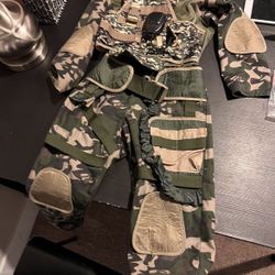 Halloween Kids Costume Army Military Camo 