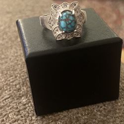Real/natural stones- sterling silver 925! turquoise stone from Neyshabur, Iran