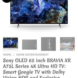 Sony Bravia 65 Inch Tv / Can Ship Also