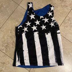 Reversible Unisex American Flag Jersey Tank Top