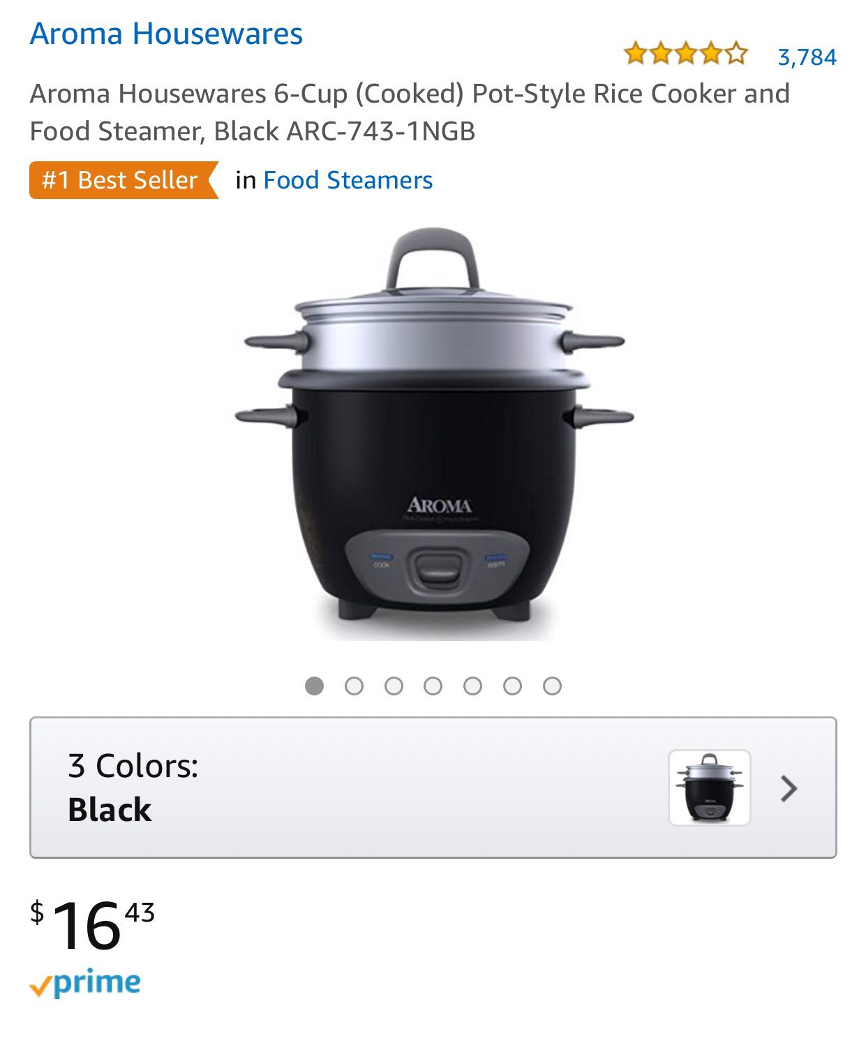 Aroma Housewares Pot Style Rice Cooker and Food Steamer