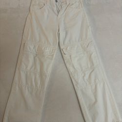 Bershka White Cargo Pants Small