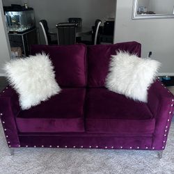 Plum Sofa & Love Seat