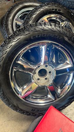 Chrome Wheels with Cooper AT Tires Set of 4