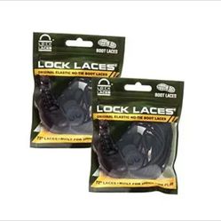 for Boots (2 Pair) Premium Heavy Duty Elastic No Tie Boot Laces Black-black