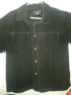 Suede jacket with fringe