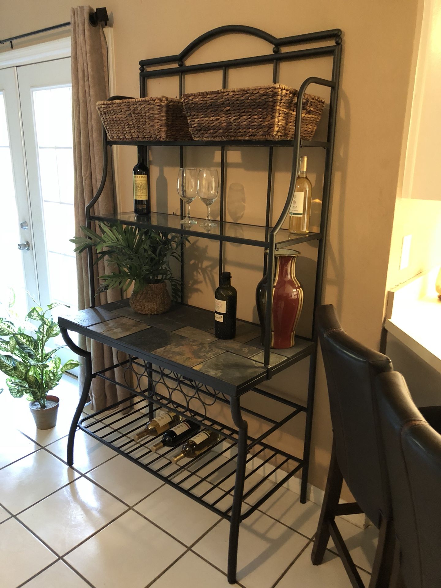 Ashley Antigo Slate Tile Bakers Rack