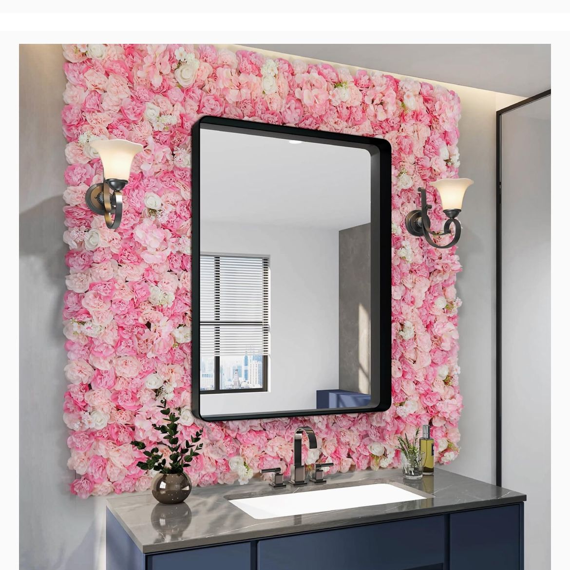 12Pcs Artificial Silk Fabric Flower Wall Panels