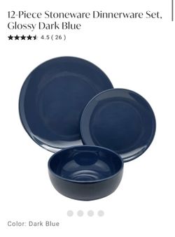 Navy Blue Plates Dining Set
