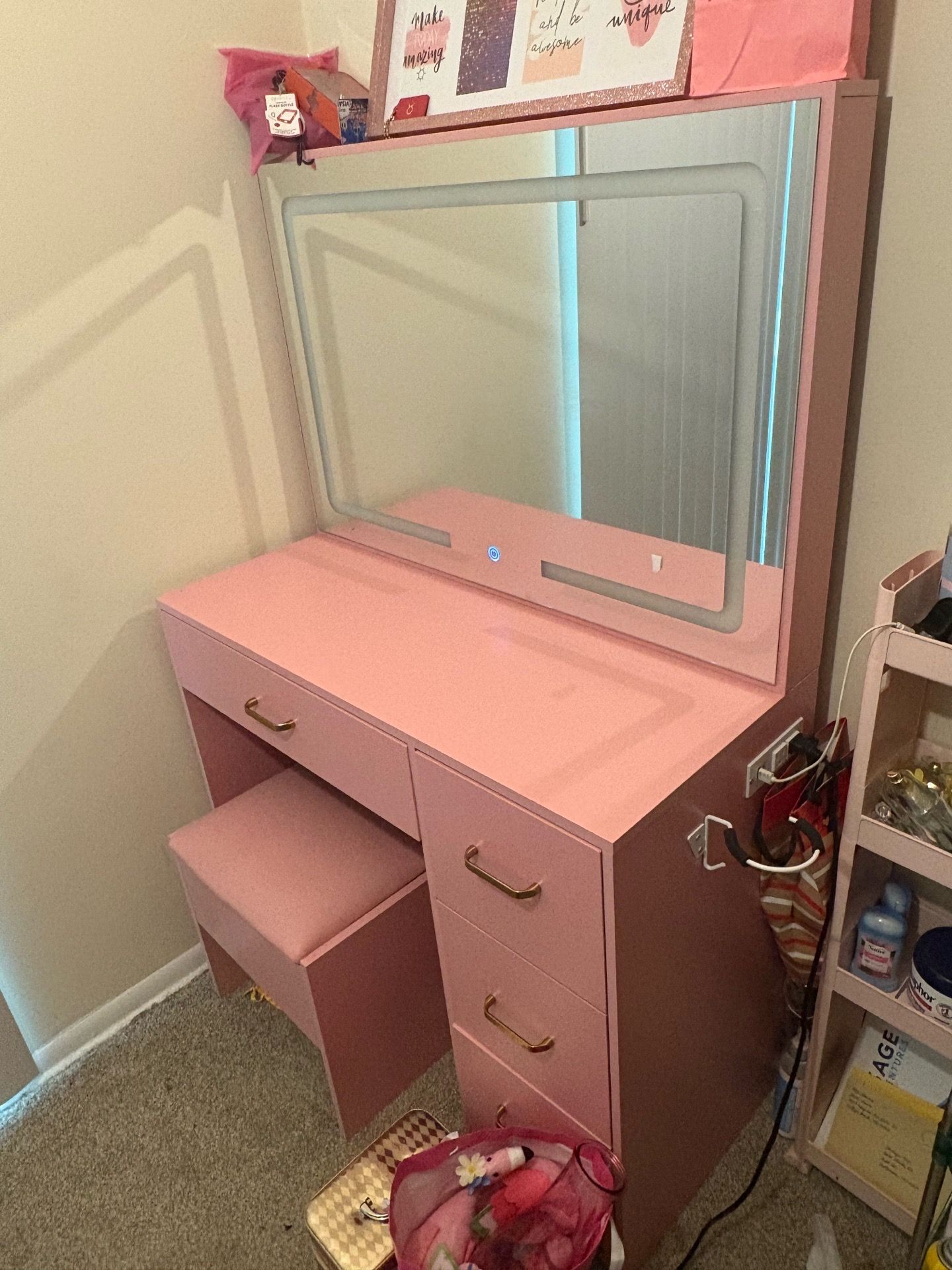 Pink LED Vanity