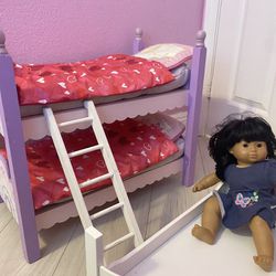Doll Bunk Bed And Single Bed - 18 Inch Dolls