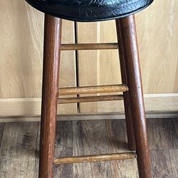 Dixon Creek 29.5"h Vintage Padded Wooden Stool