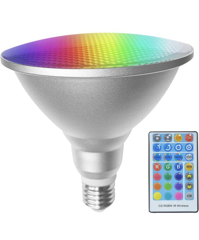 Color Changing Flood Light Bulbs Timing,Indoor/Outdoor Dimmable 30W LED Bulb with Remote Control for Christmas Halloween Wedding Party Decoration