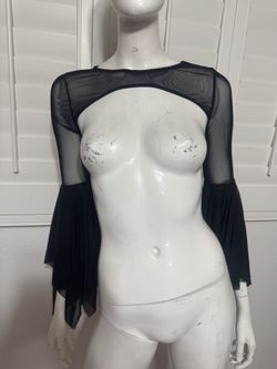 New S black sheer top shrug bell sleeves gothic festival rave raver goth Lolita emo Bundle deals available please check out my other items and fol