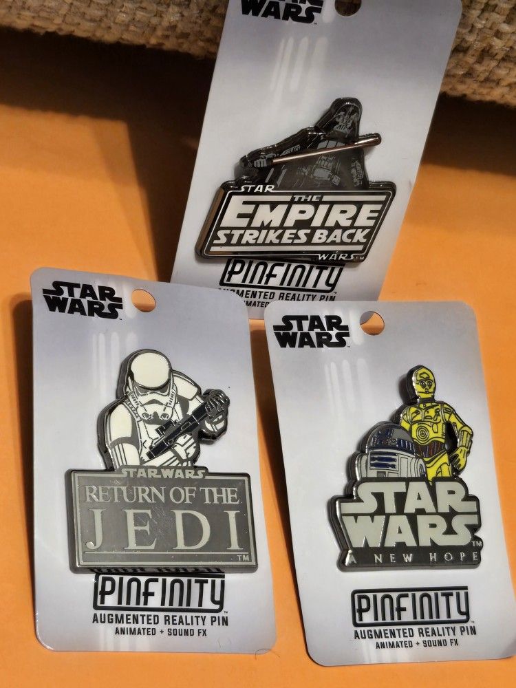 Disney Star Wars Augmented Reality Enamel Metal Pin Badge Collectible Combo Set