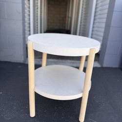 Target threshold whitewash finish round end table