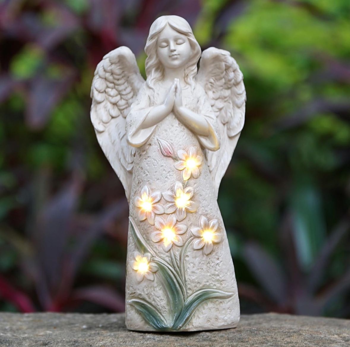 NEW Angel Decor Outdoor Garden Decor Statues – 9.6 inches Solar Outdoor Sculptures for Outside Yard Art Patio Balcony Front Lawn Ornaments Gifts for