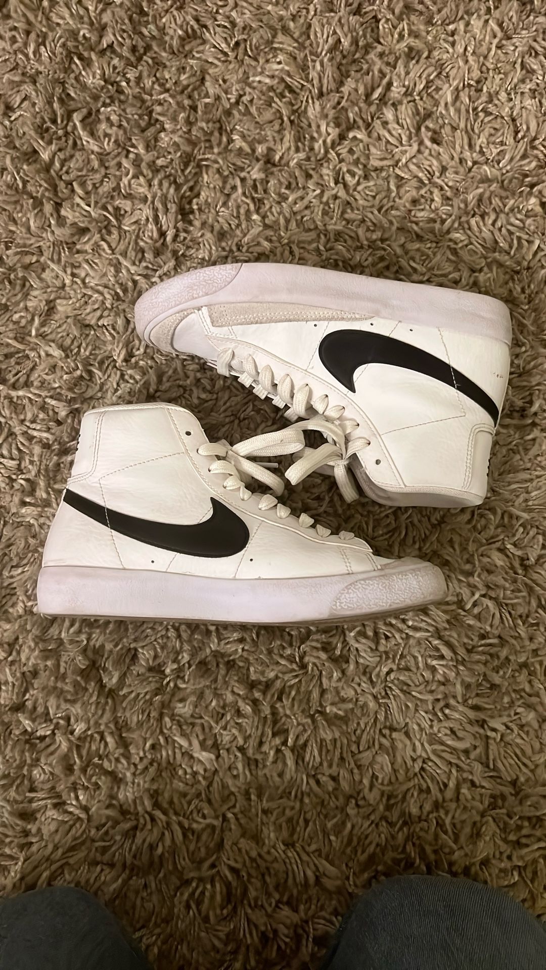 White Nikes Youth Size 5.5y Youth Size