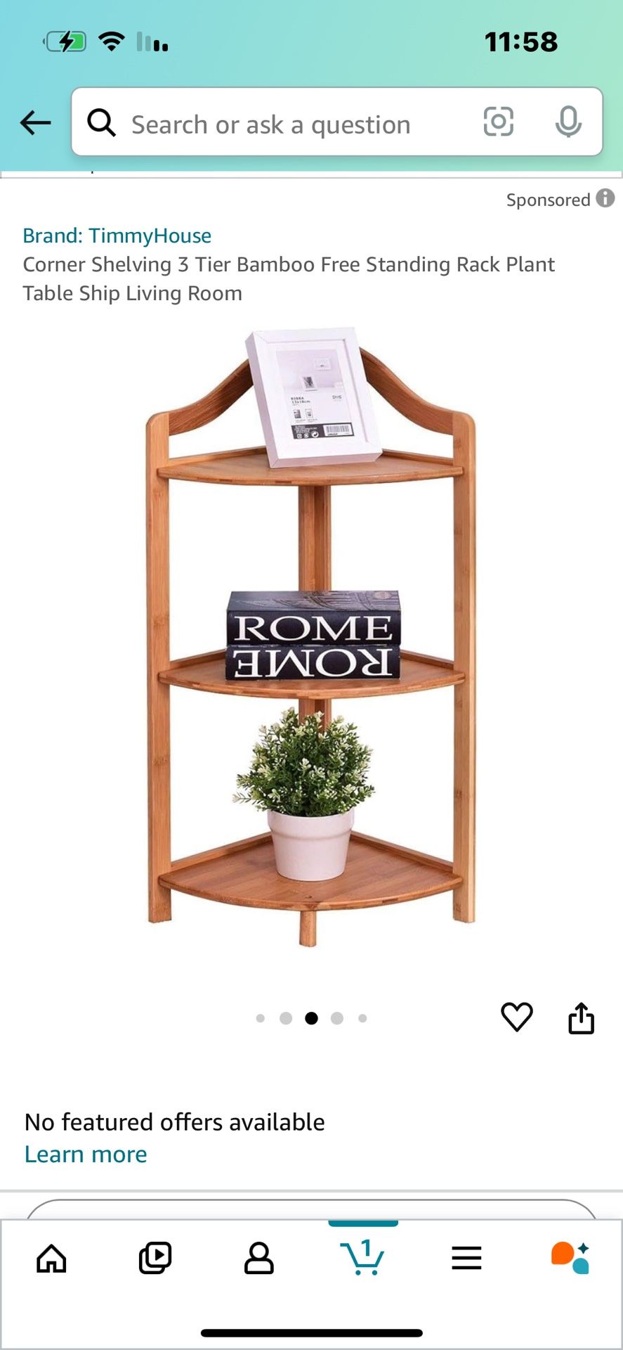 Corner Shelving 3 Tier Bamboo Free Standing Rack Plant Table Ship Living Room