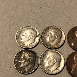 Rare No MM 1970s Pennys And Dimes