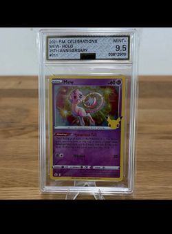 Pokémon TCG Mew Holo Rare 011/025 Celebrations 25th Anniv Eng AGS 9.5
