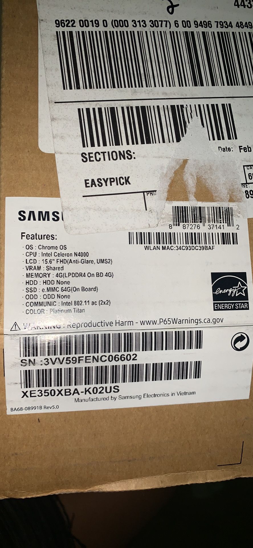 Brand new samsung chromebook Laptop 15.6”