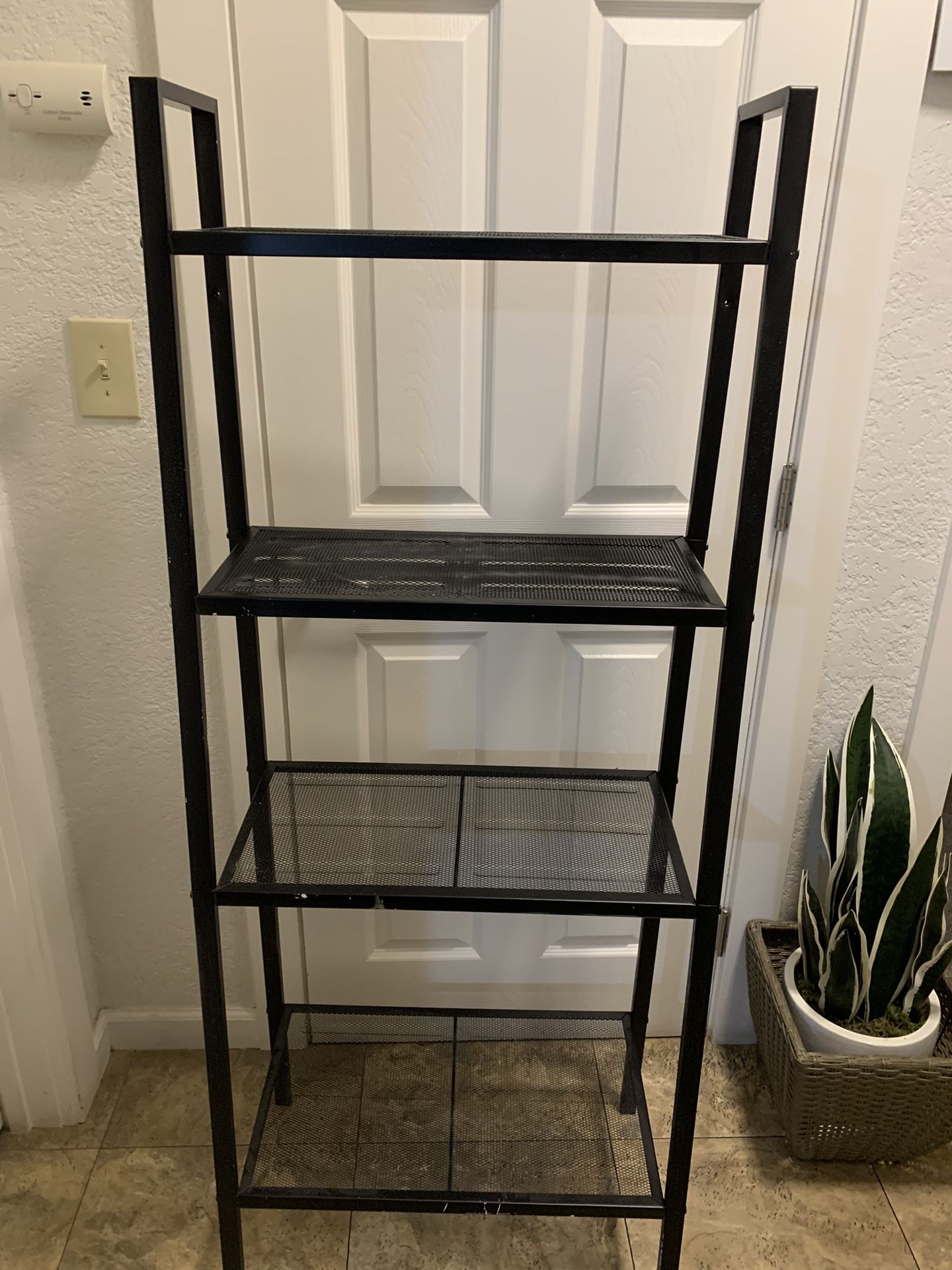 Ladder Bookcase 4 Tiers Metal/mesh Black,Bookcase,