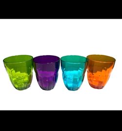 Bormioli Rocco Colorful Glasses VTG  Italy Set Of 4