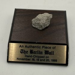 Genuine Berlin Wall Commemorative And Stamped Piece Of The Wall Purchase In Germ