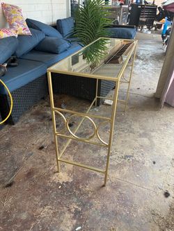 Gold glass table