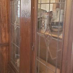 Antique Mission Style China Cabinet