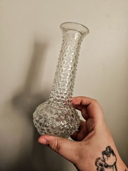 Clear Hobnail Glass Bud Vase