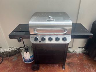 4-Burner Propane Gas Grill with Side Burner 49000 BTU BBQ Grill with Cast Iron Grids & Griddle Plate, Double-Wall Stainless Steel Lid – Easy Clean, Pe