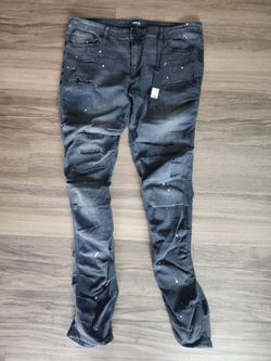 Fashion Nova "Stack On" Malone Stacked Skinny Jeans in Black Wash