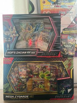 Zygarde-EX Premium Collection, Hop's Zacian ex Box, and Booster Bundles