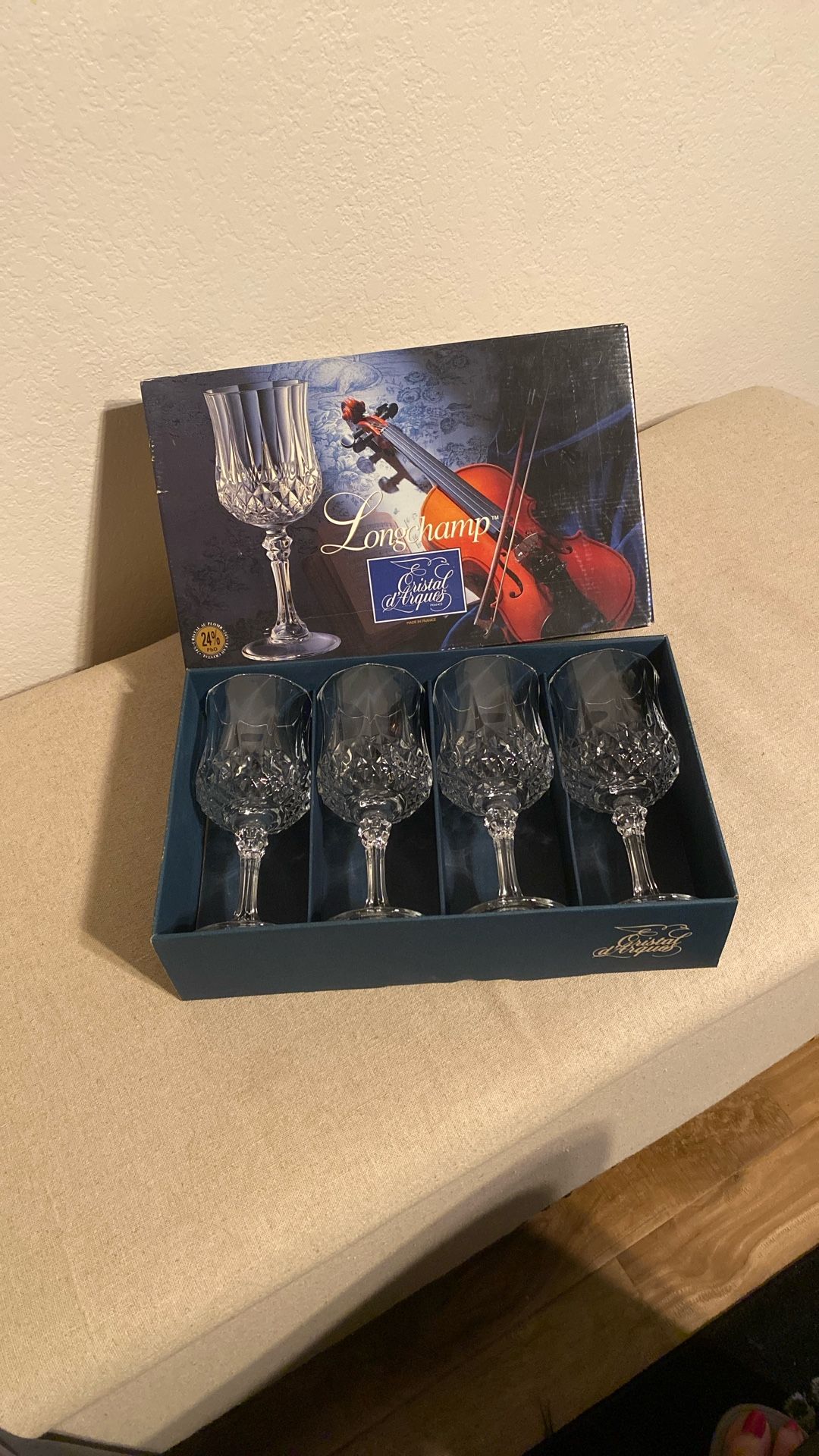 New-Lead CRISTAL d’Arques Wine Glasses-Set Of 4