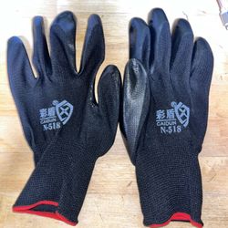 Work Gloves (Polyurethane/Nylon, 5 Pairs), Black