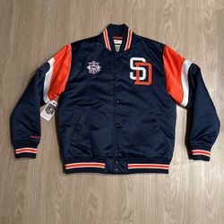Size Large - Mitchell And Ness Vintage Rare Retro MLB Baseball San Diego Padres Satin Jacket Sweater Nike Sports New Era Supreme Stussy